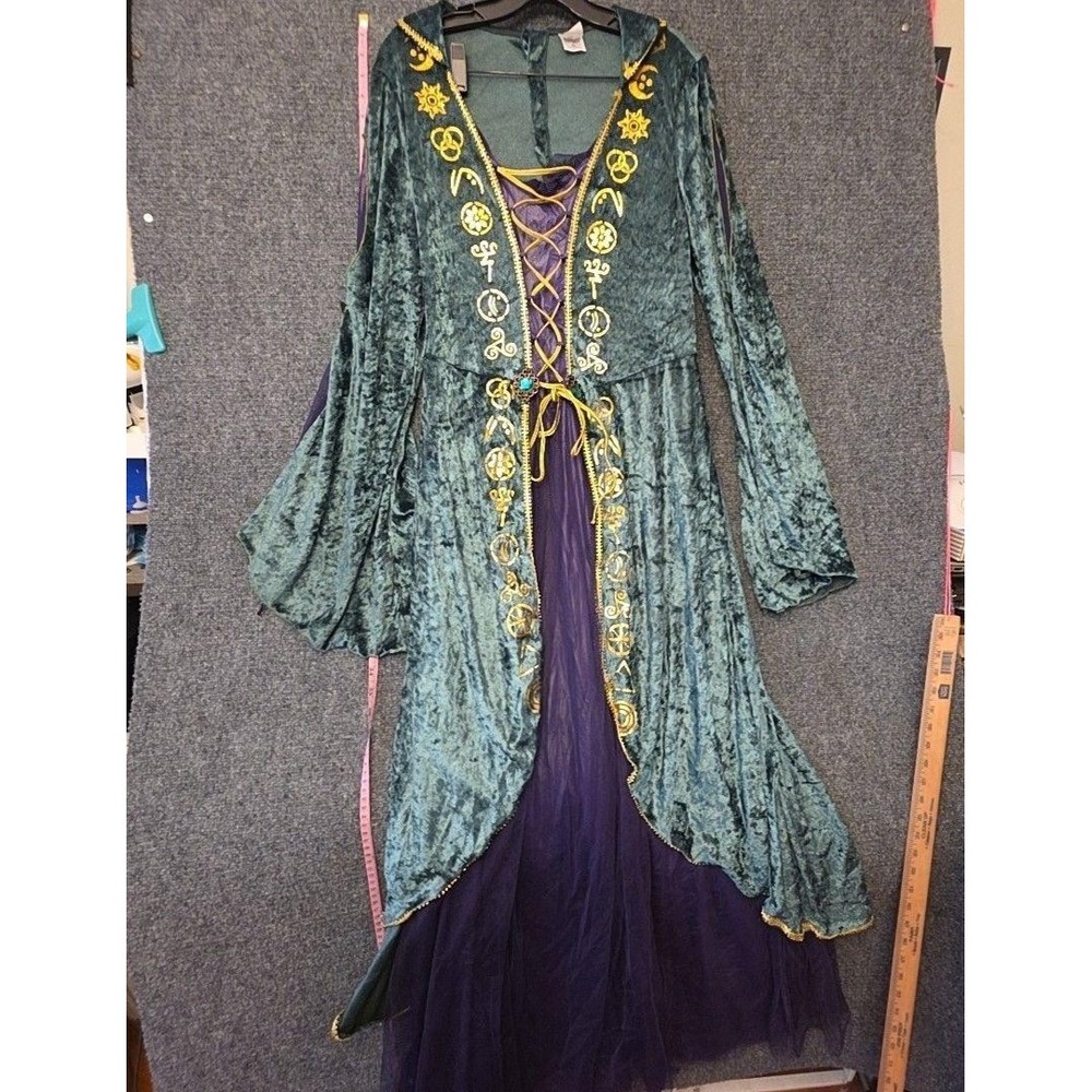 Spirit Dress Womens XL Green Velvet Hocus Pocus Corset Witch Winifred Sanderson